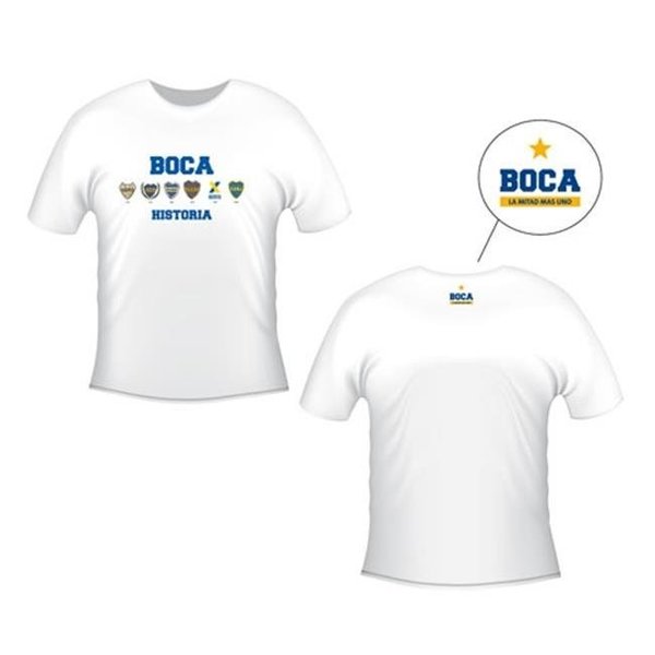 Boca Juniors Boca Juniors CABJTH1WM Historias Logos White M CABJTH1WM